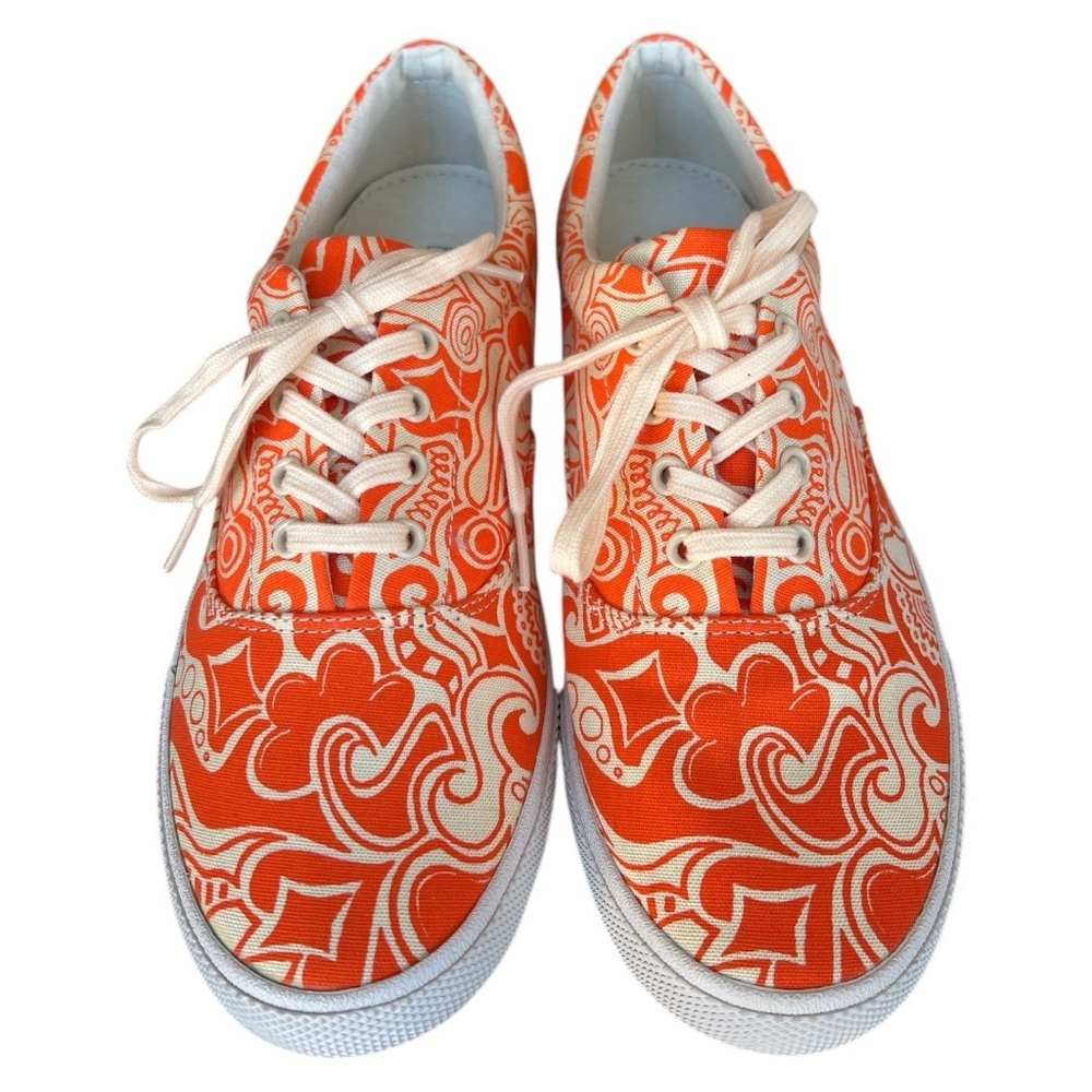 NWOT Bucketfeet Orange Sherbet canvas sneaker women’s size 9 artist designed